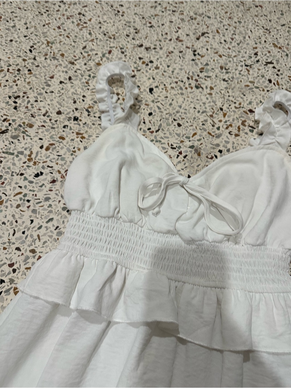 White Summer Ruffle Sundress - Picture 2 of 3